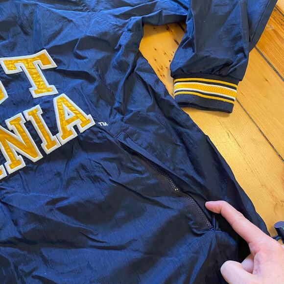 Vintage 1980s West Virginia WVU Mountaineers Champion Pullover Windbreaker M - Picture 4 of 5